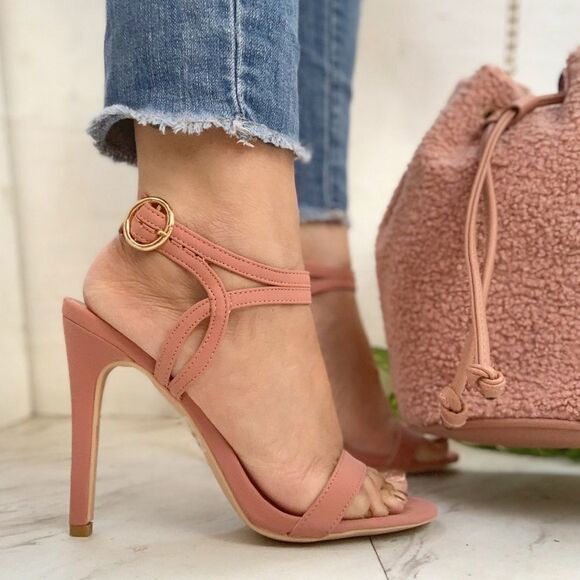 Pink Blush Ankle Strap High Heel - Picture 3 of 5